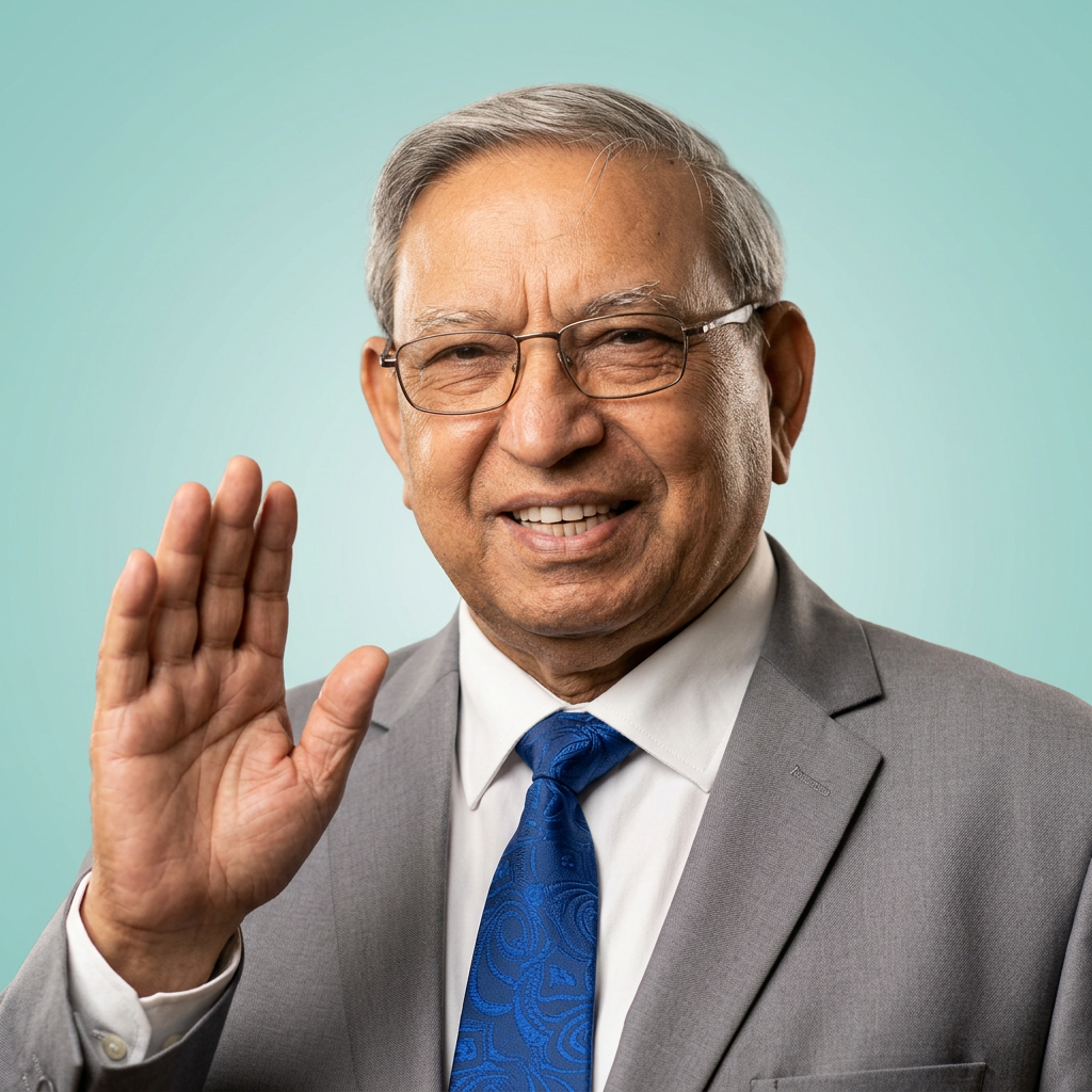 Wing Commander Darshan K Chopra waving hello